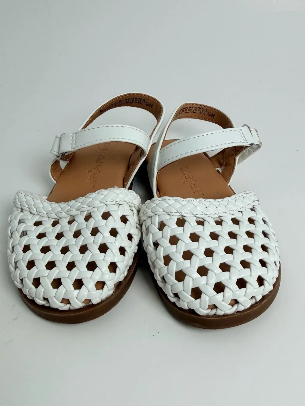 Cat & Jack White Woven Kids Sandals with Ankle Strap